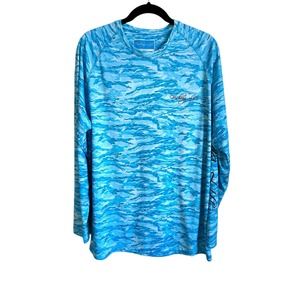 Fishing Life Men's Long Sleeve UPF50+ Sun Protection Shirt Sz. Large